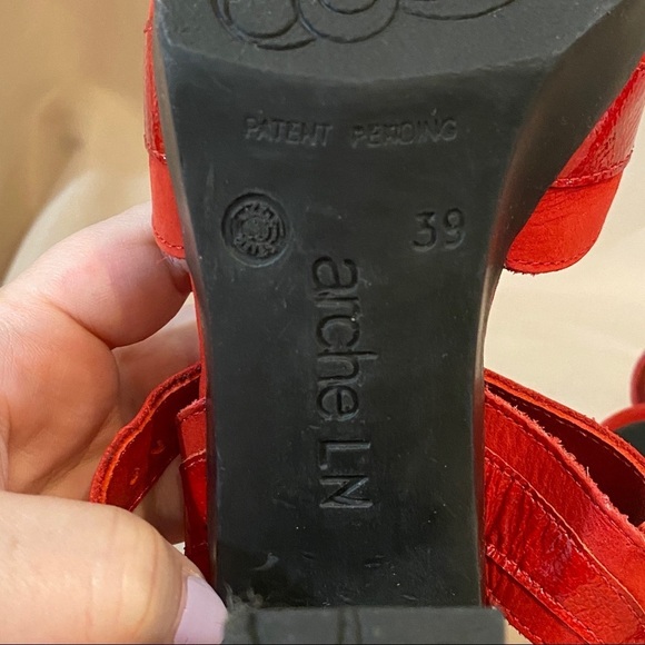 Arche Lylam Size 8 Red Heel Sandals - Picture 14 of 16